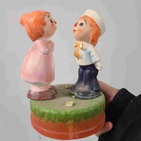 Vintage Unique Motion Box Girl and Boy - Picture 1 of 5